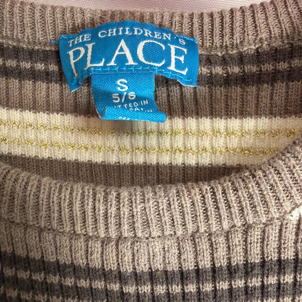 The Children's Place Rib Knit Sweater Tunic Short Dress Size 5/6 Long Sleeve EUC